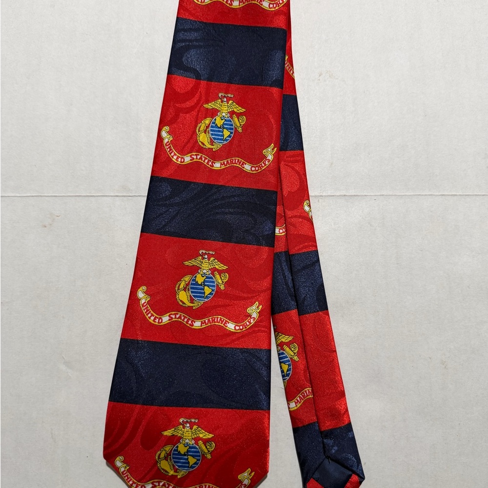steven harris handmade 'marine corps' red‎ and blue 58" men's neck tie